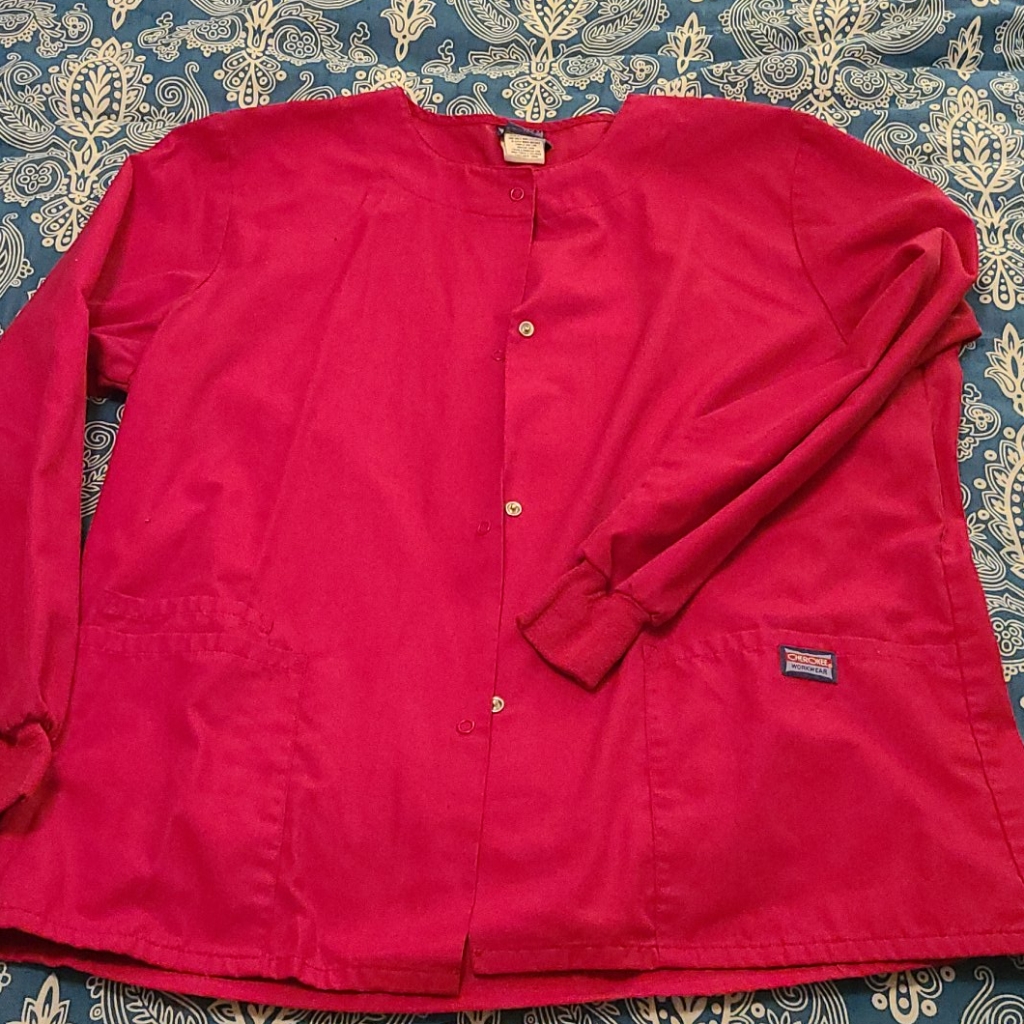 Cherokee Dark Pink Scrub Jacket